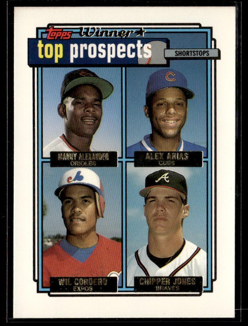 1992 Topps #551 Manny Alexander Alex Arias Wil Cordero Chipper Jones Gold