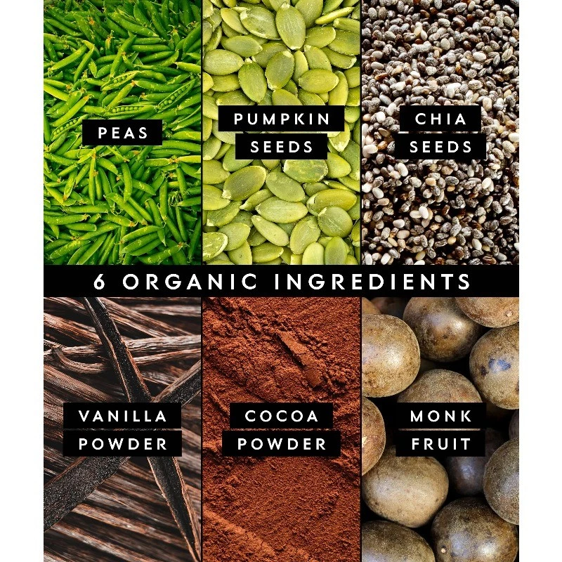 Proteína de guisante vegana Truvani en polvo | Chocolate | 20 g de proteína orgánica a base de plantas Foto 4 de 4