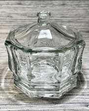 Indiana Glass Concord Candy Box Cover Candy Dish Lid Clear Octagonal 5 1/2" Tall