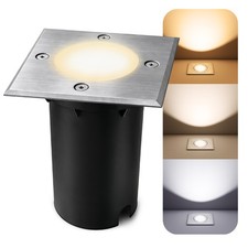 KALPA Bodenleuchte IP67 mit LED GU10 3W dimmbar 3 Lichtfarben 3CCT Gartenspot
