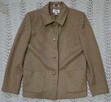 Talbots Petites Pure Camel Hair Women's Blazer Size 8 Coat Tan Made in Italy