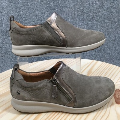 Unstructured by Clarks Adorn Zip Shoes Womens 9 M Slip On Comfort Low Top Gray