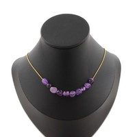 Mineralien Und Steine PréCieuses. Halskette 10 Perlen Amethyst Aus Brasilien Va