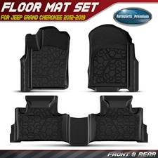 3pcs Front Rear Black Floor Mats Liners For Jeep Grand Cherokee 11-21 Dodge 3pcs Front Rear Black Floor Mats Liners For Jeep Grand Cherokee 11-21 Dodge