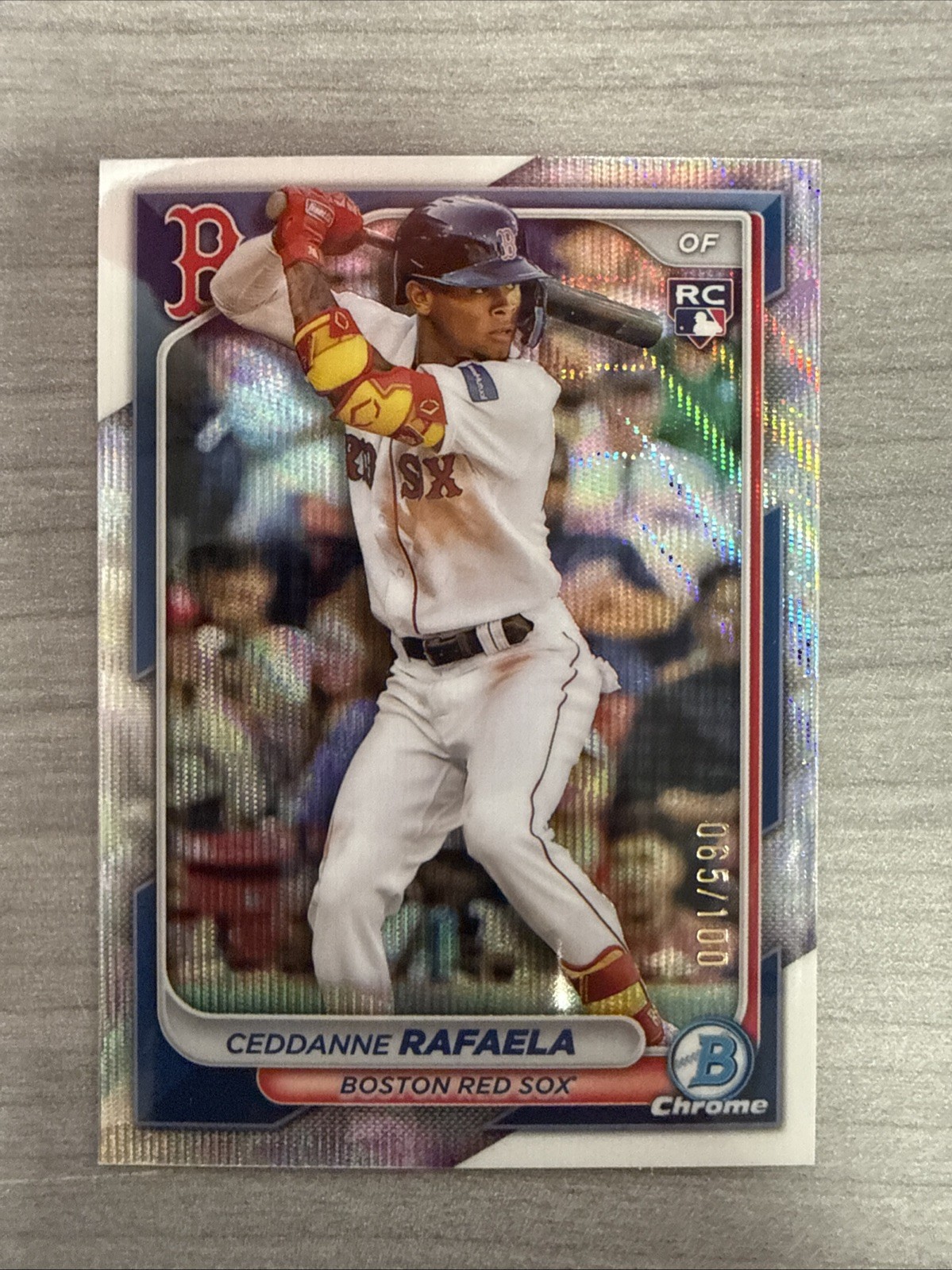 2024 Bowman Chrome Ceddanne Rafaela Wave Refractor Rookie /100 #5