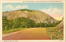 Vintage Stone Mountain Atlanta GA Linen Postcard by Edgar Orr