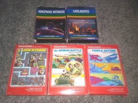 Mattel Intellivision Games 22 With Box Manual & Overlays Tested See Pics