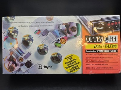 Hayes Optima 144 14400 Data FAX144 Smartmodem - Sealed New in Box  Vintage Modem