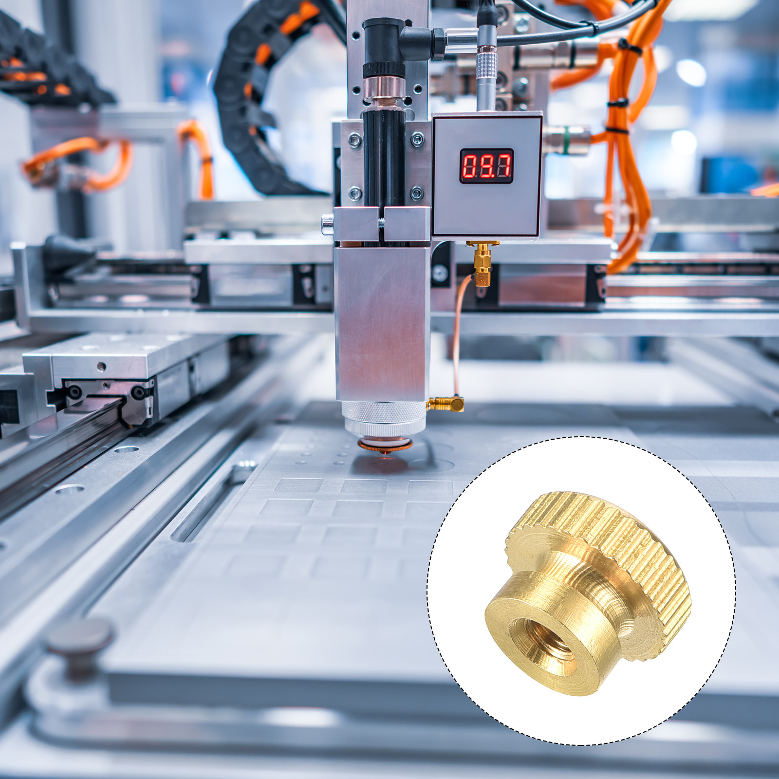 Brass Knurled Thumb Nuts, M3x0.5mm Round Stepped Knobs Fasteners 8Pcs