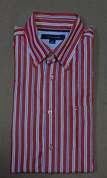 Men Tommy Hilfiger Shirt White Cotton M #1QJJ