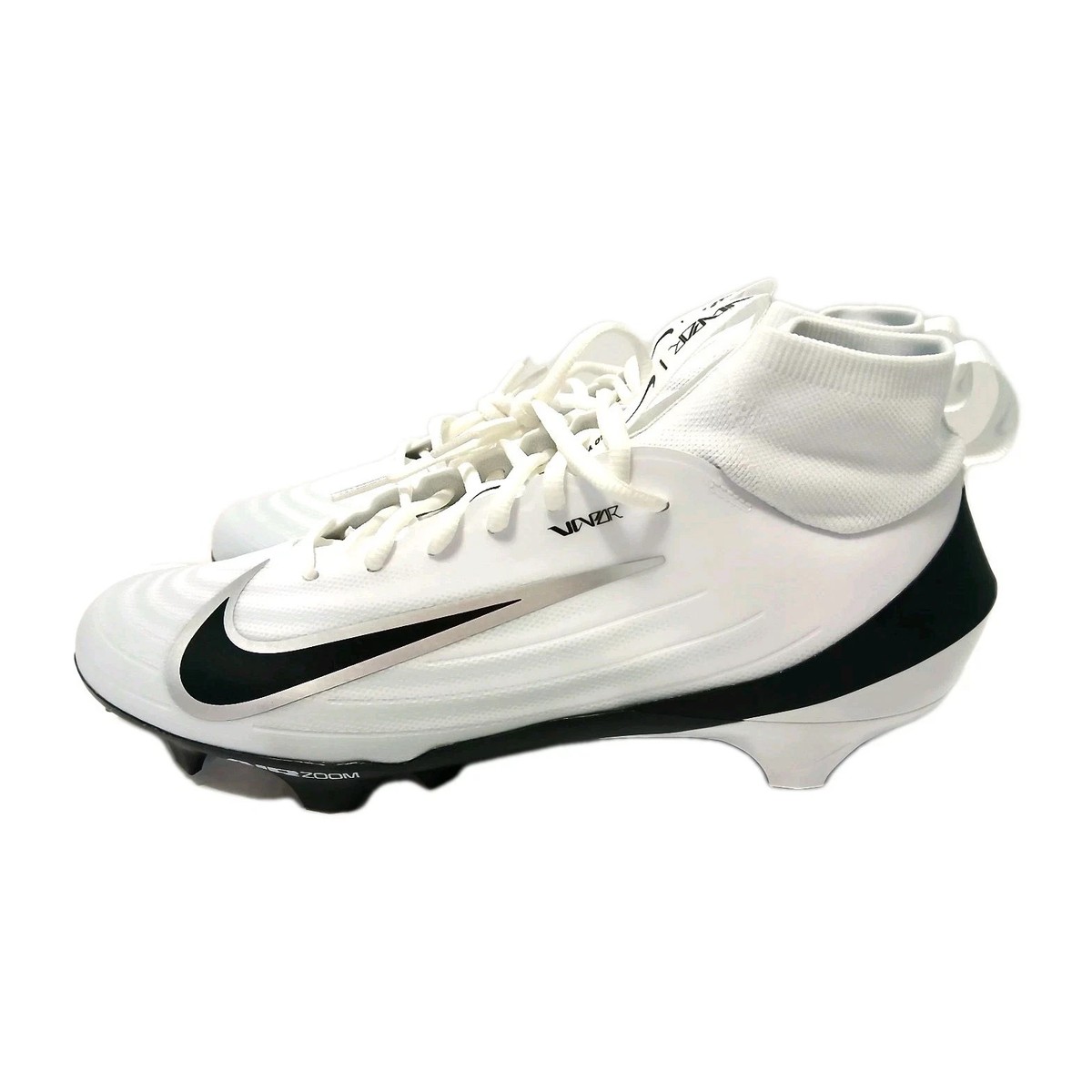 Nike Zoom Air Vapor Pro 1 White/Black Football Cleats Men display picture 2