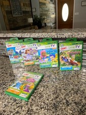 Leap Frog Leap TV Leapster Lot Of 5 Games Disney Pixar, Racing, Princess, Bubble