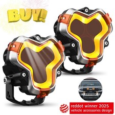 Novsight 3 Led Pod Work Light Flood Beam Off Road Driving Lamp For Jeep Suv 2pc