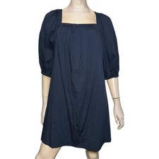 Madewell NWT Women’s Size 6 Navy Blue Square Neck Puff Sleeve Mini Dress