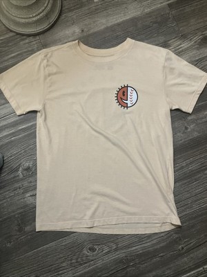 Baseballism Sunny Days And Double Plays Youth Large! Baseball Graphic Tee Orange
