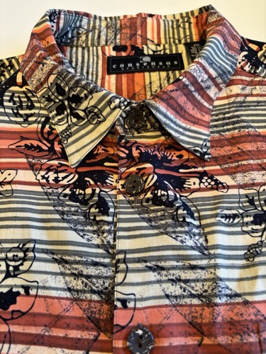 Consensus Sportswear XXL Hawaiian Button Up Shirt Pocket Short Sleeve 56” Chest - Picture 5 of 17