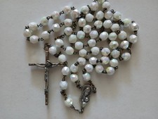 VINTAGE OPALESQUE ROSARY - STAMPED ITALY