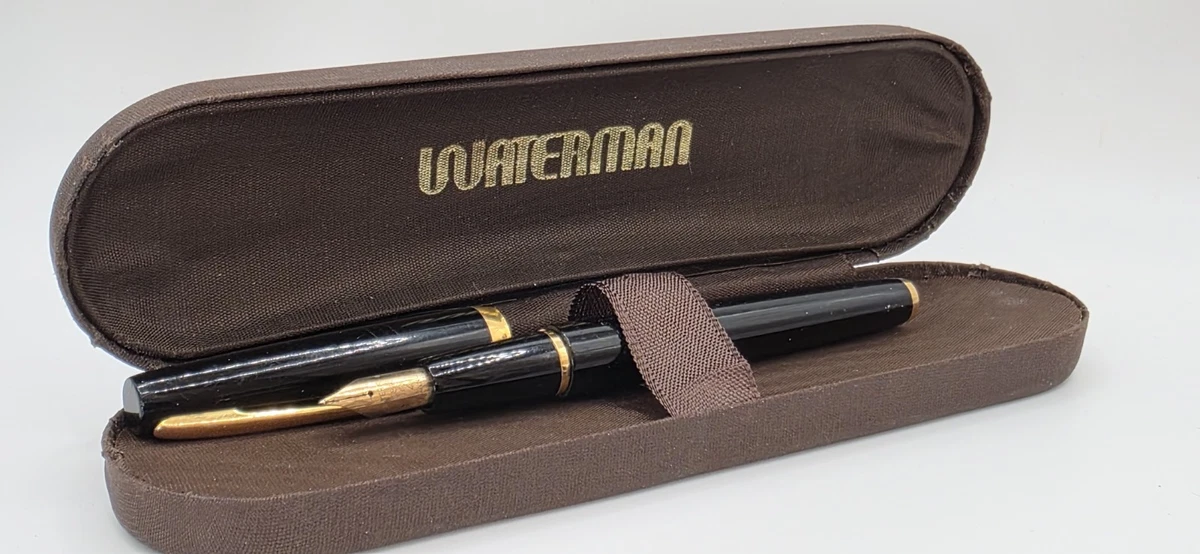Stylo Plume Waterman Man Ancien, Noir Et Or, Occasion De Collection