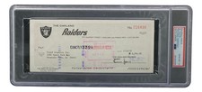 Al Davis Signed Oakland Raiders  Bank Check #16495 PSA/DNA Gem MT 10
