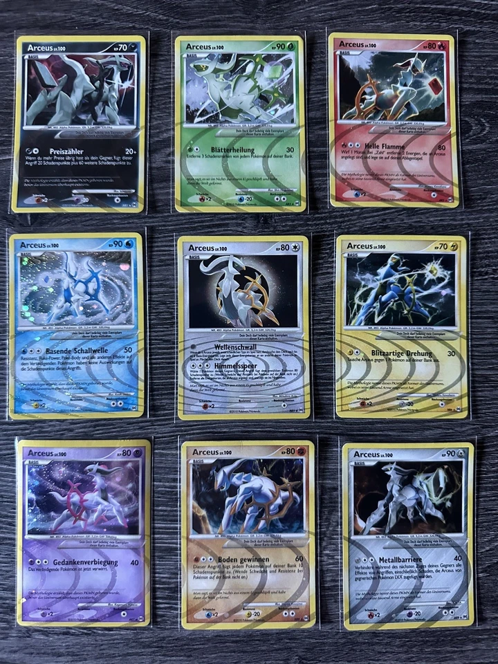 9x Pokémon Platin: Arceus Lv. 100 Holo Set (AR1 - AR9) 2010 - Deutsch  - Bild 1 von 4