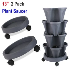 Gamexcel Heavy Duty Plant Caddy  Plastic Rolling Stand Saucer with Casters