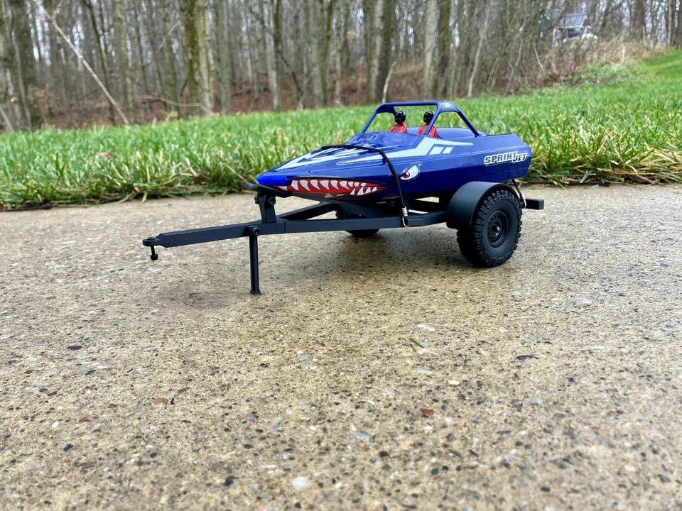 3D Printed RC Boat Trailer For Proboat SprintJet - Black - Single Axle - Image 2 of 4
