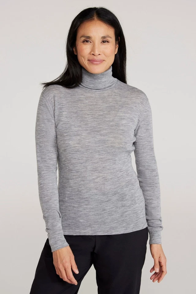 Mountain Warehouse Womens Roll Neck Top Ladies Quick Wicking Merino Base Layer