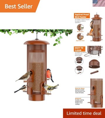 Metal Squirrel Proof Bird Feeder,Bird Feeders for Outdoors,Weight Activated S...