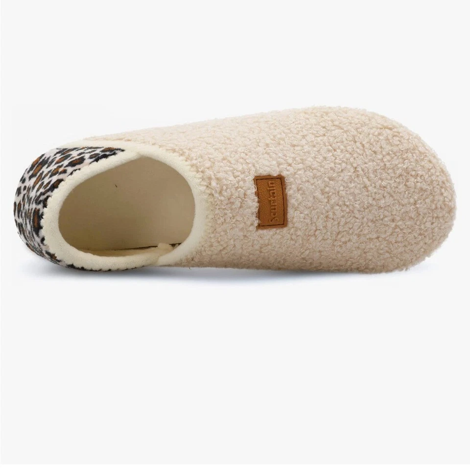 Zapatillas Scurtain Unisex Adultos Suela de Goma Beige con Acento de Leopardo Foto 4 de 4