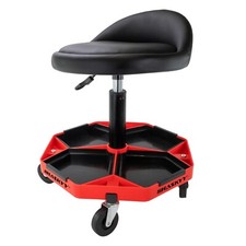 HASKYY Werkstatthocker mit Rückenlehne höhenverstellbar Praxishocker auf Rollen