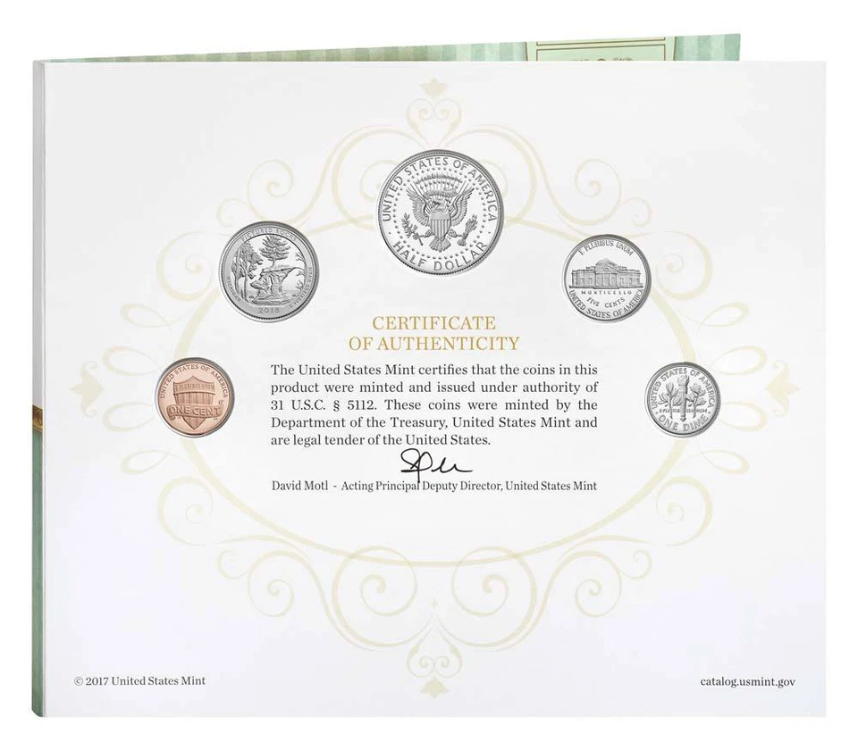 2018 S US MINT BIRTH SET (18RD) BIRTHDAY GIFT 5 COIN PROOF SET Official Issue - Image 2 of 3