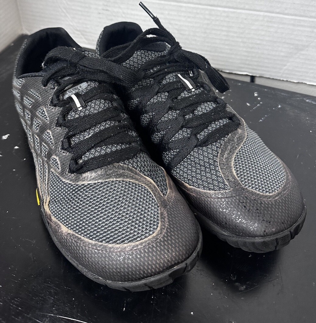 Scarpe Merrell grigio blu nero uomo taglia 9 stringate Vibram escursionismo minimalista