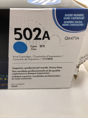 HP Laesrjet 3600 Cyan Printer Cartridge 502A Set of 2 Q6471A Expired 2018 - Picture 10 of 12