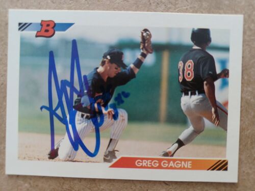 GREG GAGNE 1992 Bowman #660 autographed signed card TWINS 92 Auto - Picture 2 of 3