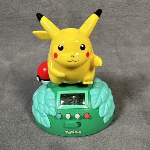 Pokemon Pikachu Digital Wecker Batterie Op. Nintendo Trendmasters 1999 *LESEN - Bild 1 von 9