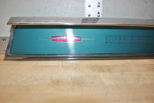 Vintage 1962 Oldsmobile Super 88 Dash Emblem Chrome Bezel Above Glove Box Plaque - Picture 5 of 12
