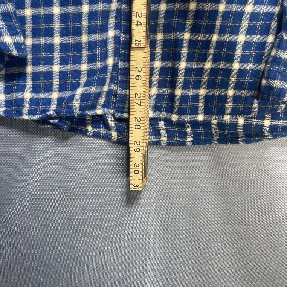 Camisa St. John's Bay Extra Grande Abotonada Franela Cuadros Manga Larga Azul Suave  Foto 4 de 4