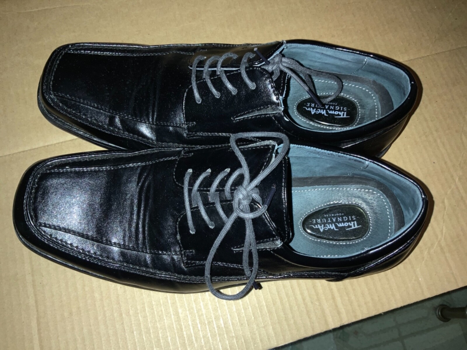 Mens Thom McAn Signature Black Oxford Shoes Size 11 - Gem