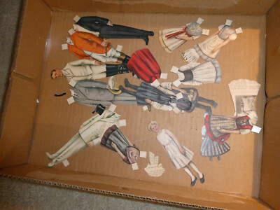 Early 1900s Lot of Paper Dolls Young Girl Man  with Some Clothes