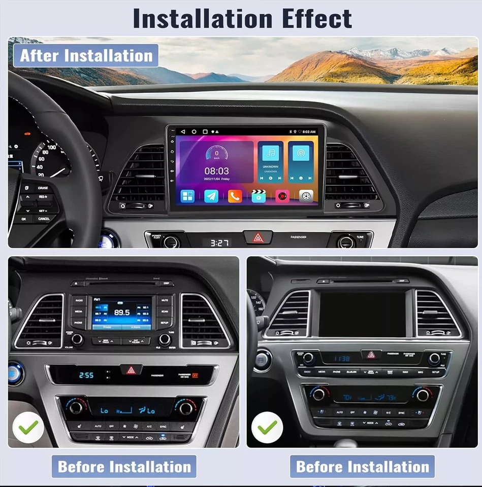 For 2015 2016 2017 HYUNDAI SONATA Apple Carplay Android 15 Car Radio Stereo GPS Foto 4 de 4