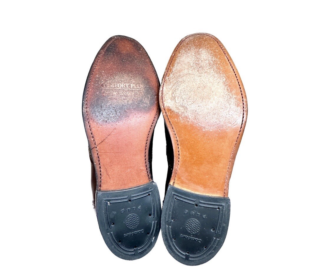 STAFFORD, COMFORT PLUS,MENS BROWN LEATHER LOAFERS. WINGTIP, SLIP-ONS.SIZE 8 1/2D Stafford Comfort Plus Brown Leather Wingtip Tassel Loafers  main image 4