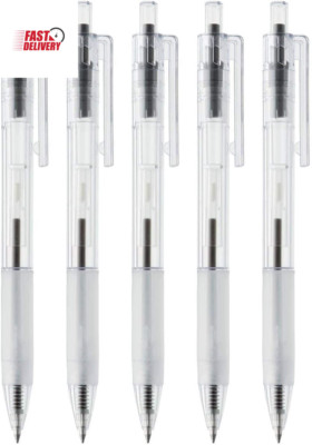 Moma Polycarbonate Clear Ball Point Gel Pen Black 0.7Mm 5Pcs Made in Japan