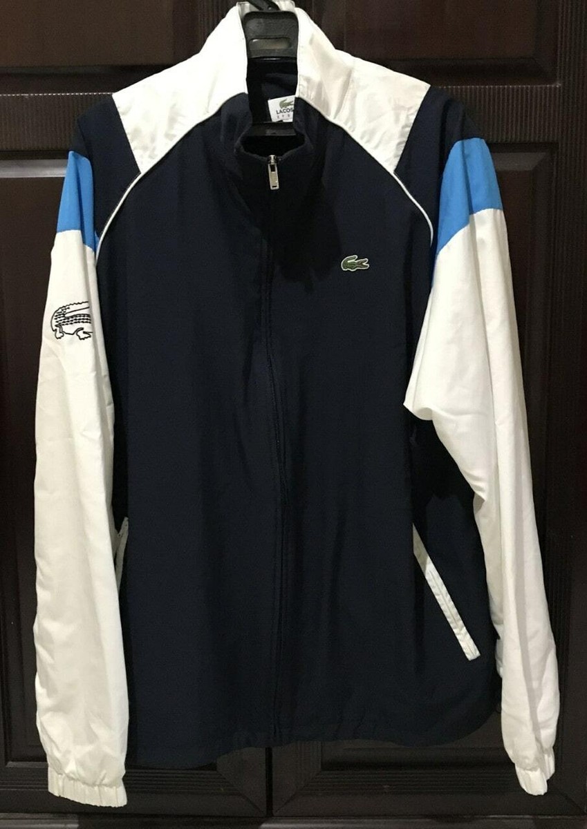 Lacoste Sport Tracksuit Top Blue Navy White 6 / 1m92 / XL Lacoste Sport Tracksuit Top Blue Navy White 6 / 1m92 / XL