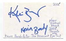 Kevin Bundy Signed 3x5 Index Card Autographed Actor Murdoch Mysteries Avonlea