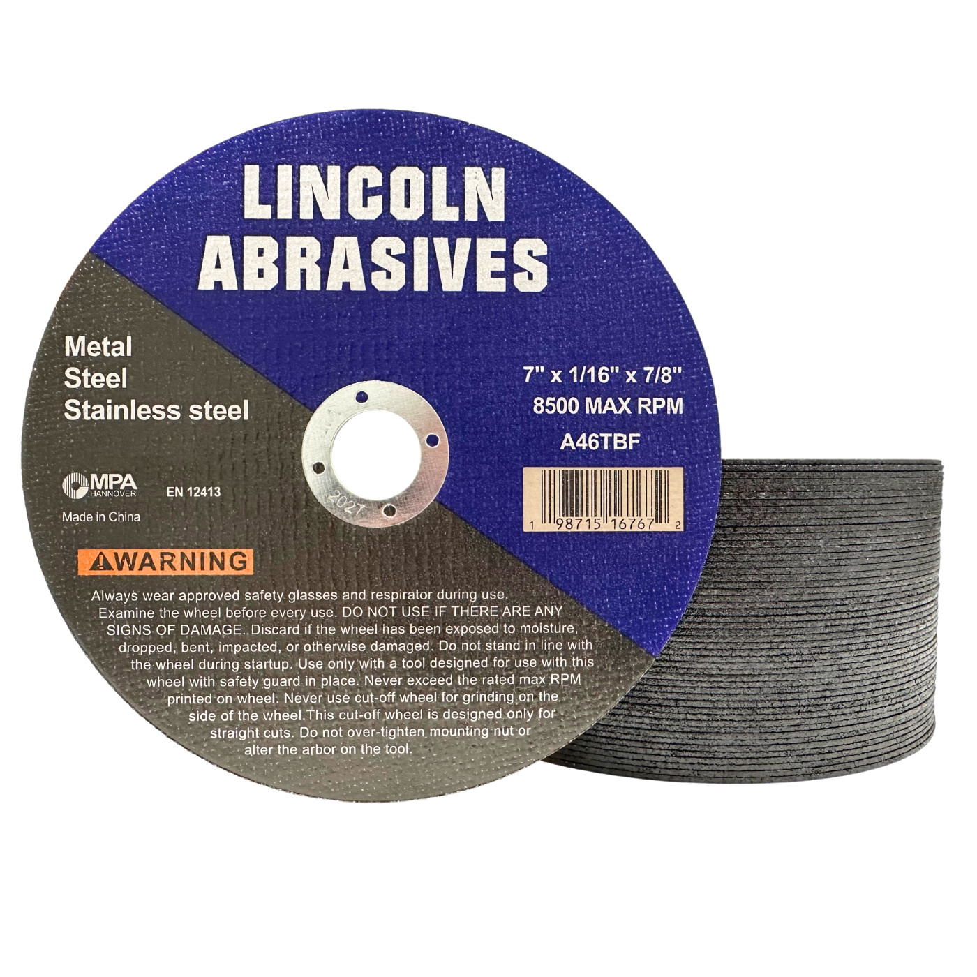 50 Pc 7" x 1/16" x 7/8" Cut off Wheels Stainless Steel Metal Cutting Discs