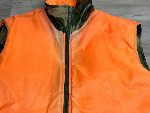 Vtg Winchester Reversible Vest Mens Size L Blaze Orange / Duck Camo Hunting - Picture 4 of 11