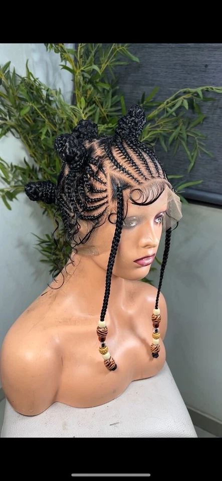 Peluca trenzada: caja trenzas peluca trenzada peluca frontal de encaje. Peluca Box Trenzas.Loc USA  Foto 4 de 4