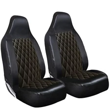 For BYD ATTO 3 - Premium PVC Black Quilted Car Front Seat Covers
