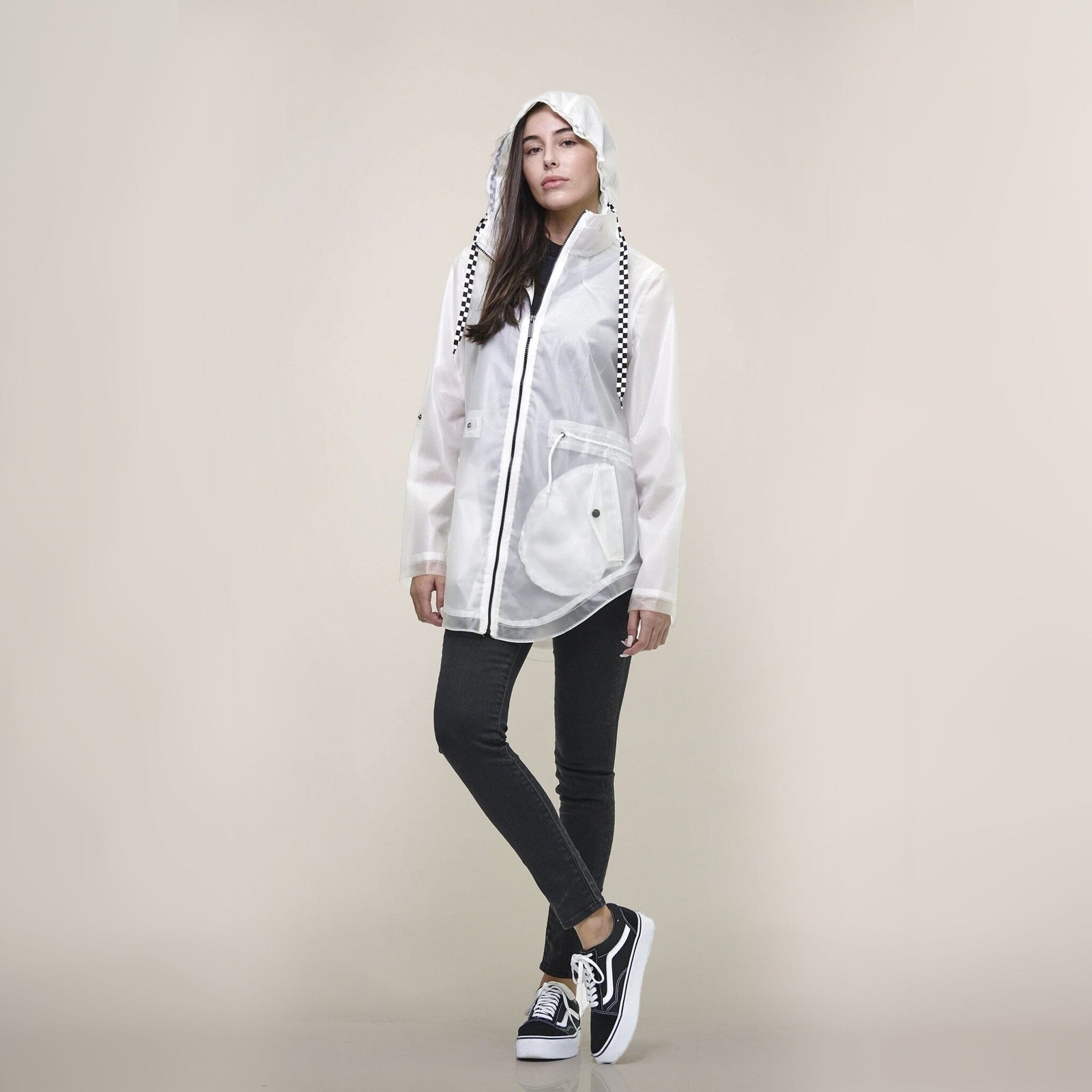 Members Only 297539 Womens Yatch Long Lightweight Jacket with Zipper (White, XS)