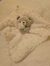 Just One You Carters Teddy Bear Lovey Gray White Rosettes Baby Security Blanket